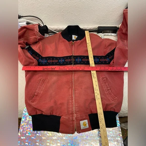 Rare VTG 90s Carhartt Santa Fe JR0456 Southwest Aztec Navajo ‘Clay’ Jacket XL - Picture 15 of 16